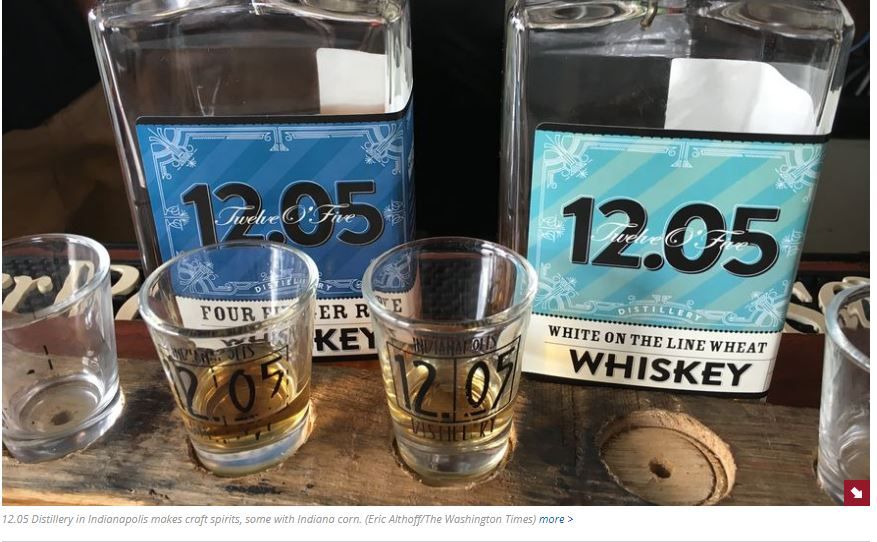 Best Local Whiskey Brands in Indianapolis and White on the Line Wheat Whiskey by 12.05 Distillery
