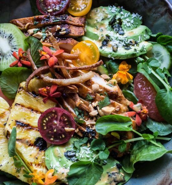 Making-A-Tequila-Chicken-Salad-With-Pineapple